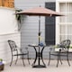 image 7 of Outsunny 78 cm Round Garden Dining Table with Parasol Hole Antique Cast Aluminium Outdoor Table Only, Black