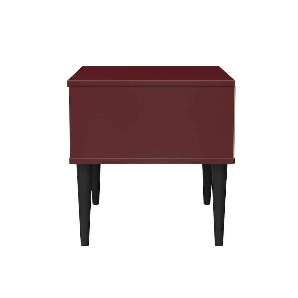 image 1 of Fuji 1 Drawer Bedside Table in Red Matt (Ready Assembled) | Red | Red Matt