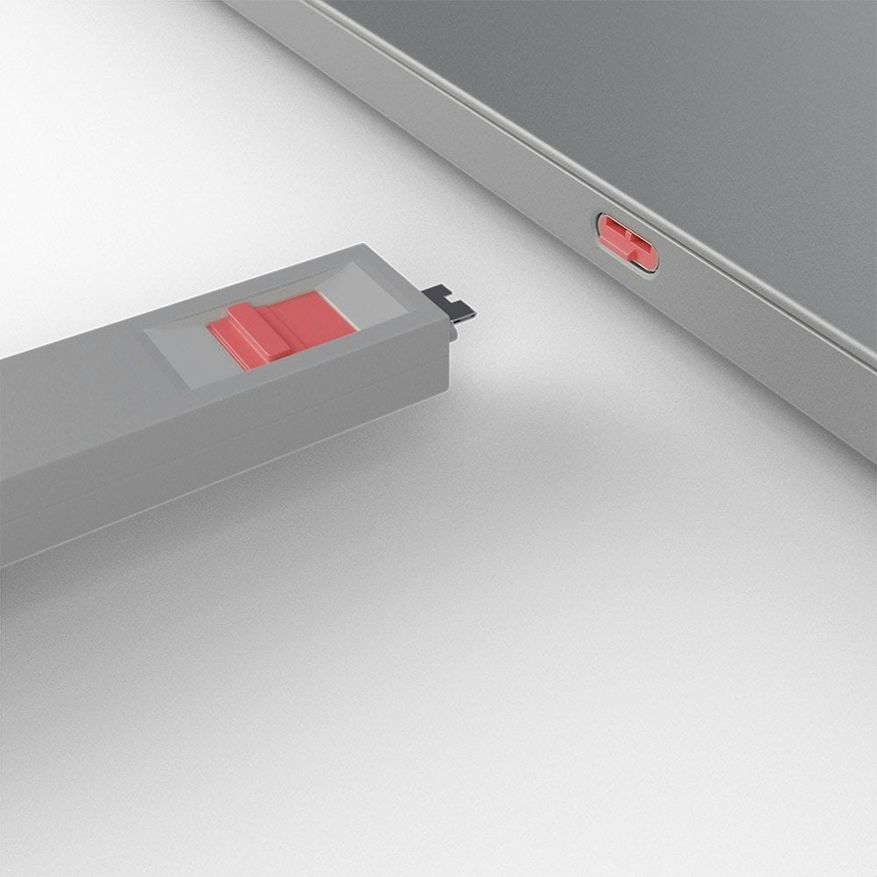 image 1 of USB-C Port Blocker Kit, Pink (1x Key, 4x Locks)
