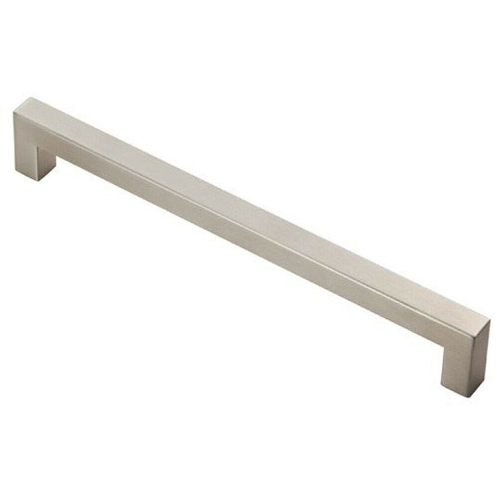 Loops Square Linear Block Pull Handle 206 x 14mm 192mm Fixing Centres Satin Steel in Metallics
