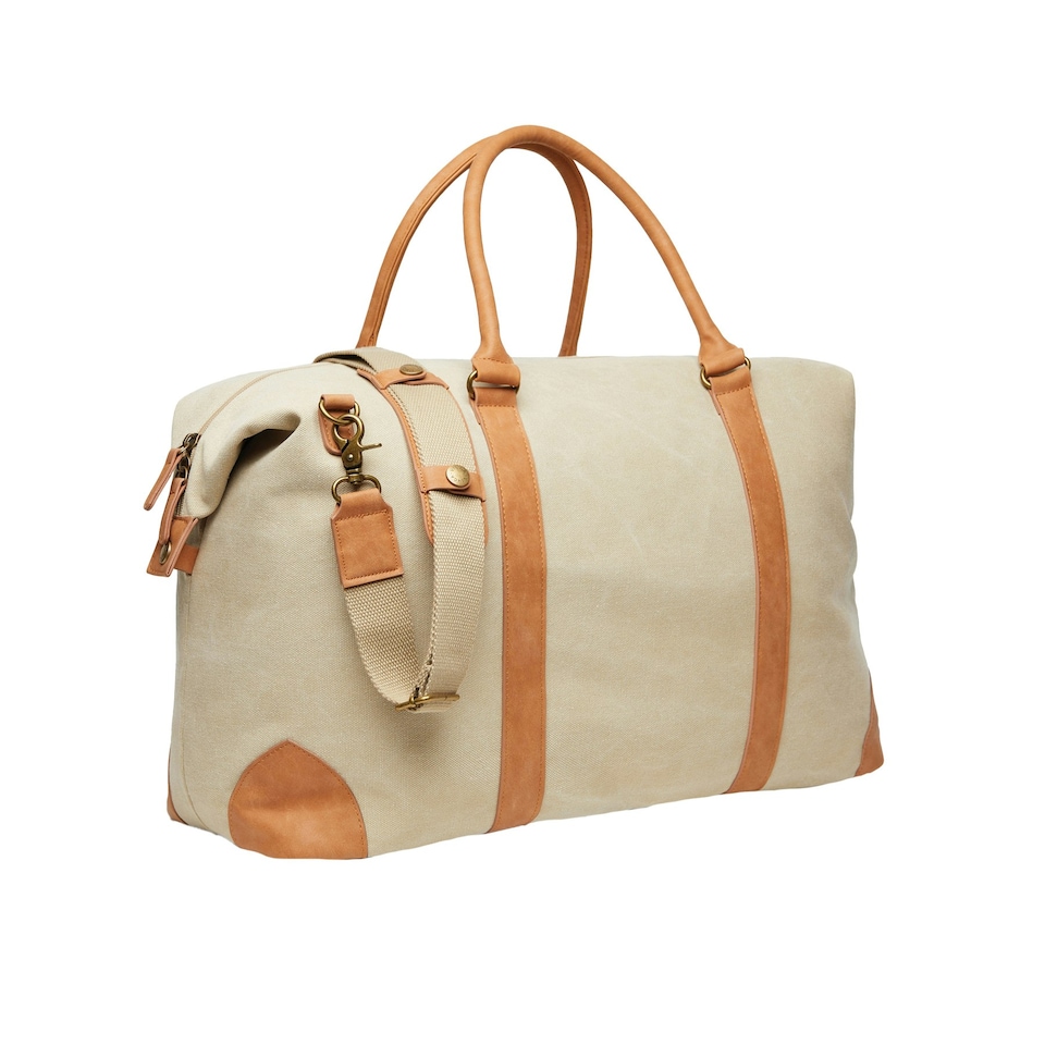 image 1 of Vinga Bosler Recycled Canvas Duffle Bag - Beige - One Size | Brown | One Size