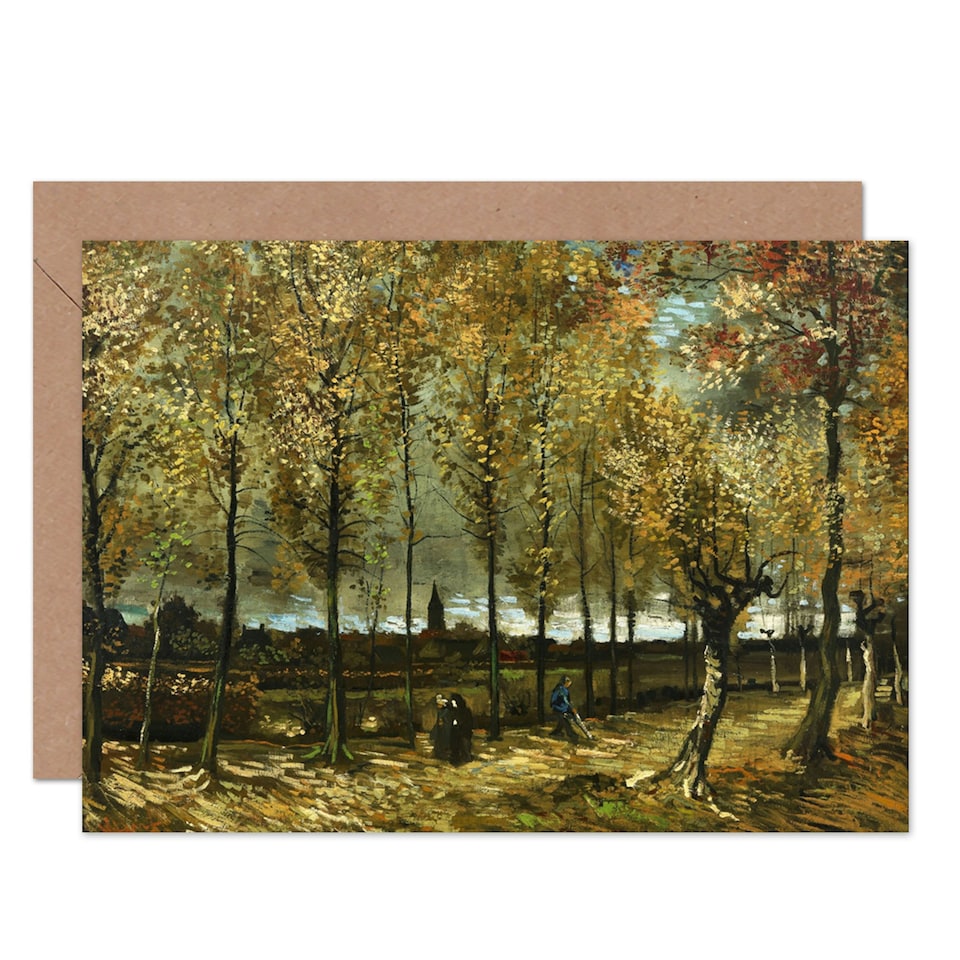 image 1 of Vincent Van Gogh Poplars Near Nuenen Blank Art Card