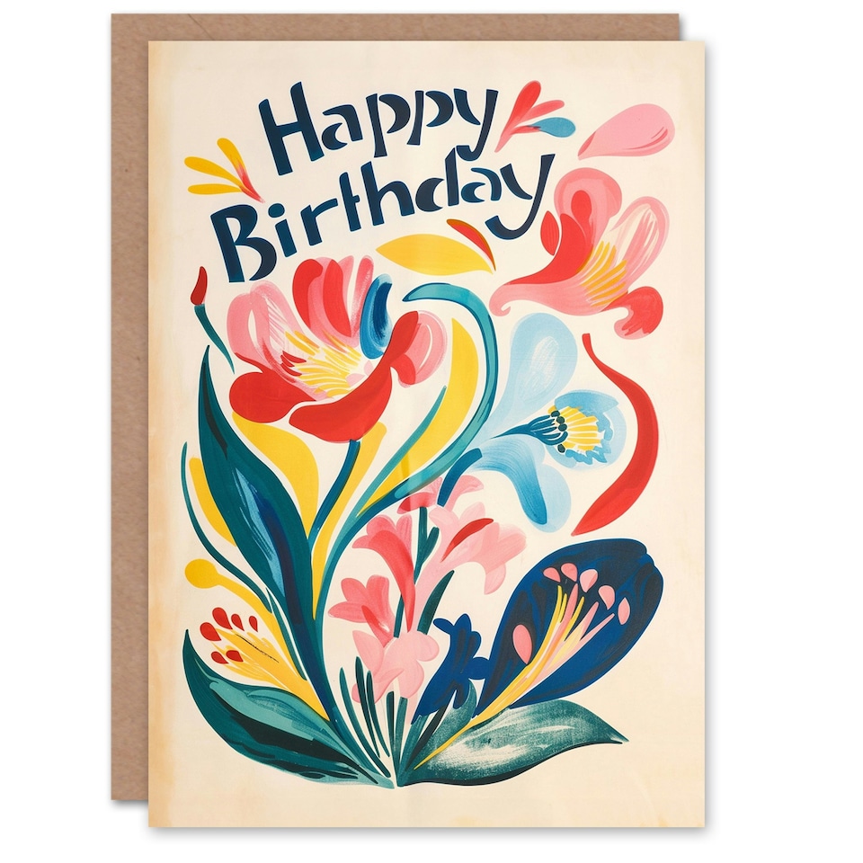 image 1 of Abstract Flower Plant Floral Woman Her Birthday Card