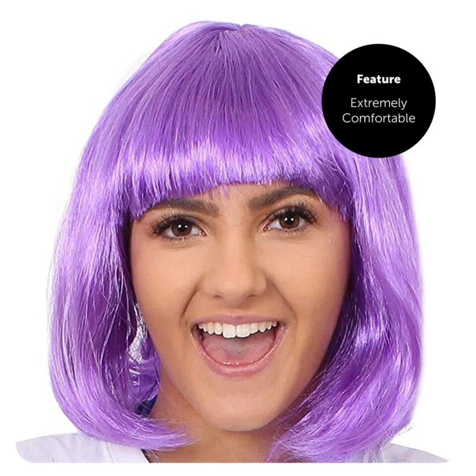 image 1 of Dark Purple Bob Wig | Purple | 1