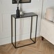 image 2 of OHS Marble Top Modern Bedroom Nightstand Living Room Hallway End Console Table - Black