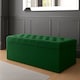 image 1 of 90cm SD Ottoman Storage Box, Forest Green Velvet Upholstered Chesterfield Storage Ottoman Box