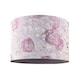 image 1 of Modern Lilac Floral Textured Jacquard Drum Lamp Shade with Pink Roses | Purple | 12"