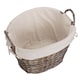 image 3 of Small Wicker Wash Basket with White Lining | Grey | Grey