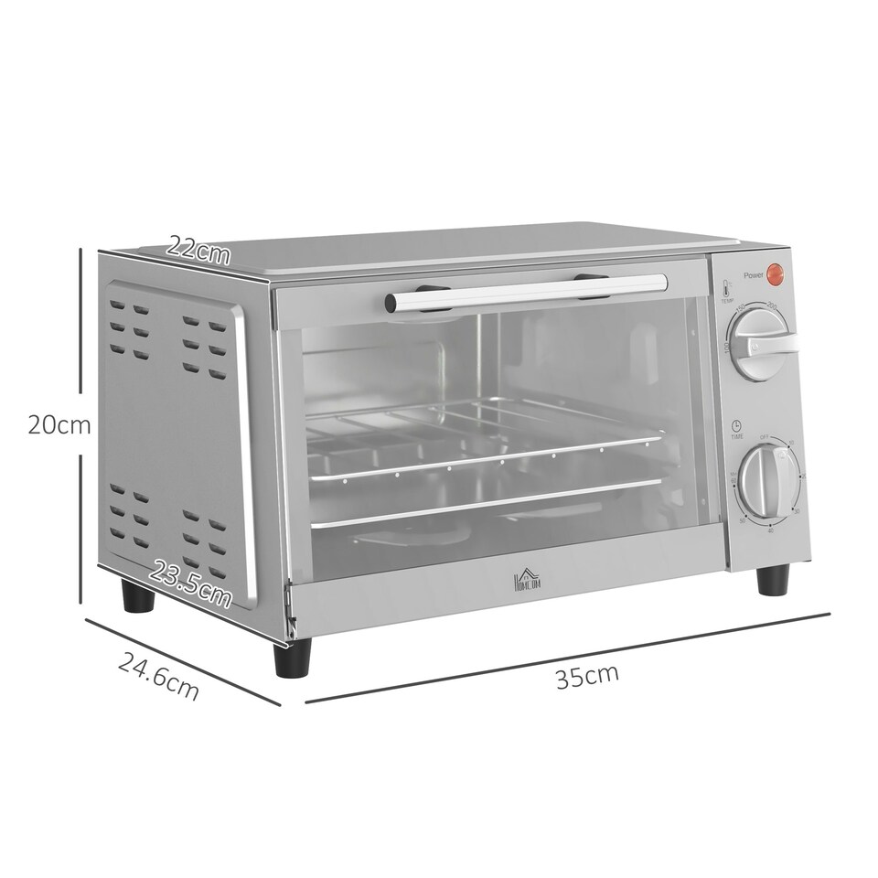 image 1 of HOMCOM Mini Oven 9L Countertop Toaster Oven with Timer Control 750W Cream