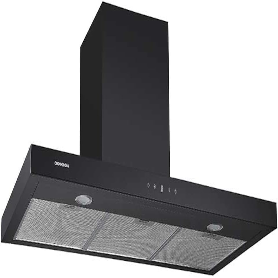 image 1 of Cookology 90cm Black Chimney Cooker Hood - Energy Rating A++
