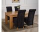 image 4 of Dakota 152 x 87cm Medium Oak Dining Table and 4 Montana Fabric Chairs | Black | Black