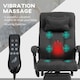 image 3 of Vinsetto Fabric Vibration Massage Office Chair with Heat, Head Pillow, Black
