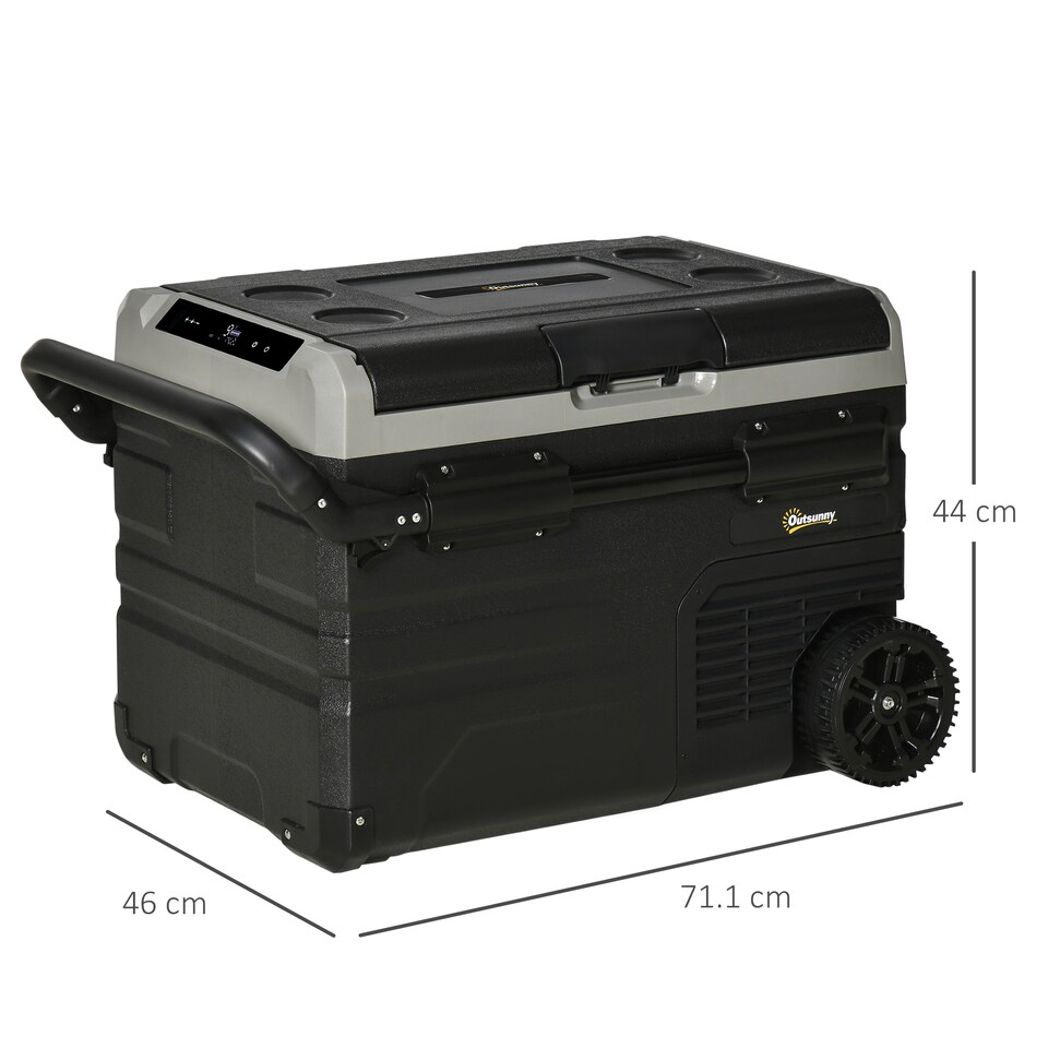 image 1 of Outsunny 40L Car Refrigerator 12V Portable Freezer with Inner LED Light