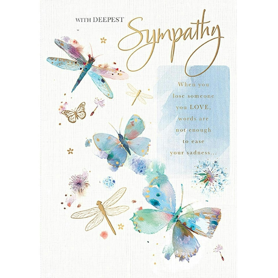 Words 'n' Wishes Traditional with Deepest Sympathy Card - 8.5 x 6 Inches - Words 'n' Wishes