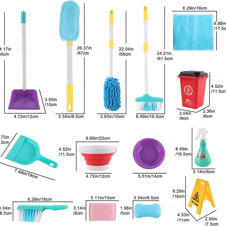 image 1 of Children’s Cleaning Playset – Realistic Family Cleaning Set for Kids