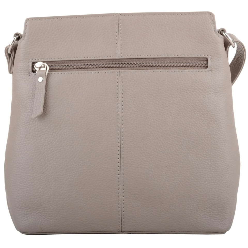 image 1 of Genuine Soft Leather Crossbody Shoulder Two Toned Handbag Brown | Fawn