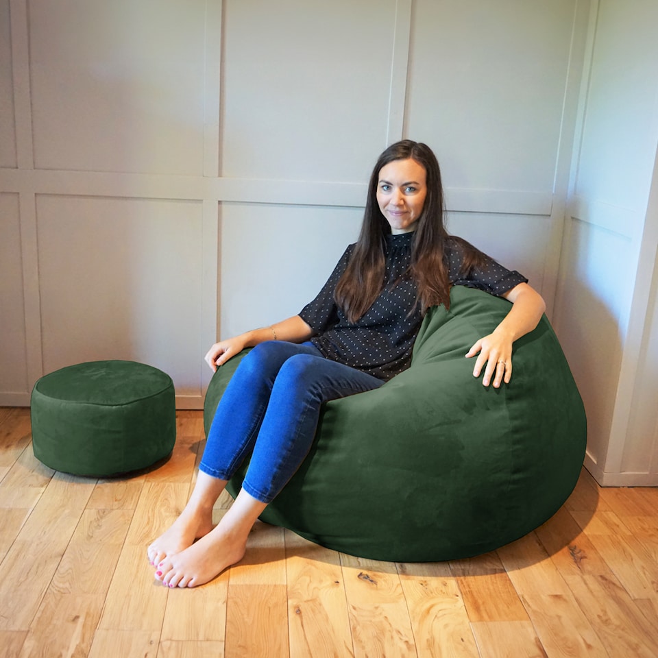 image 1 of rucomfy Indoor Adults Classic Slouchbag Bean Bag Chair - Velvet Seat