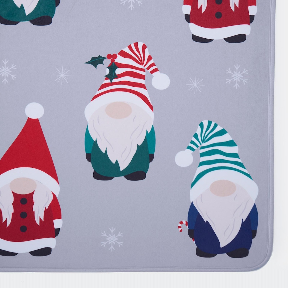 image 1 of OHS House Door Kitchen Floor Rug Christmas Gonk Runner, Grey - 50 x 120cm