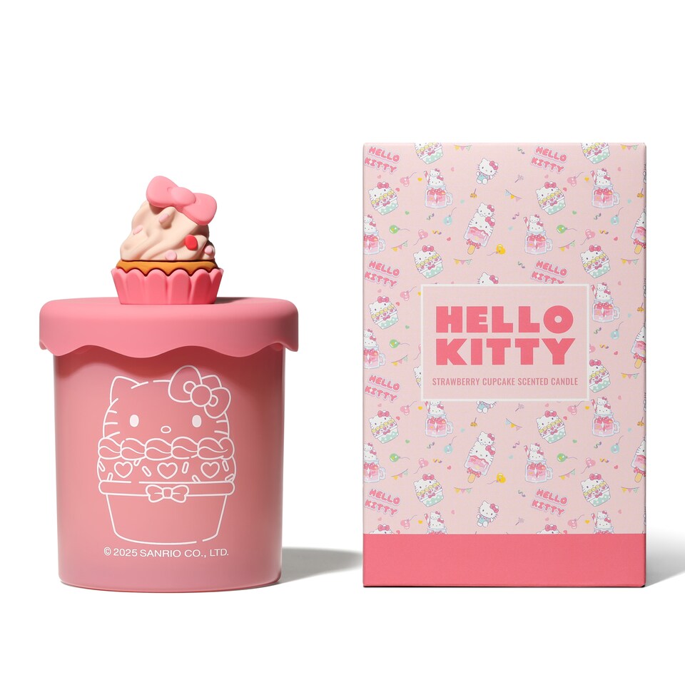 image 1 of Hello Kitty Bakery Strawberry Cupcake Scented Candle 206g