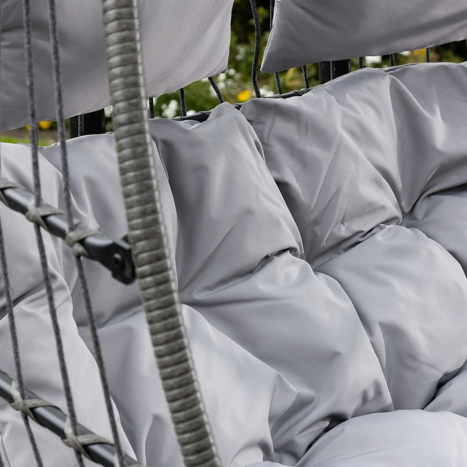 image 1 of Haversham Swinging Double Garden Seat - Light Grey
