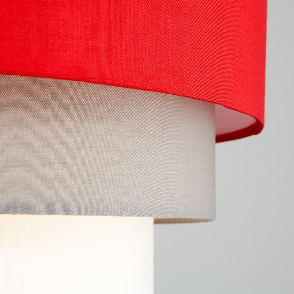 image 1 of ValueLights Aztec 3 Tier Red Fabric Ceiling Light Shade Red