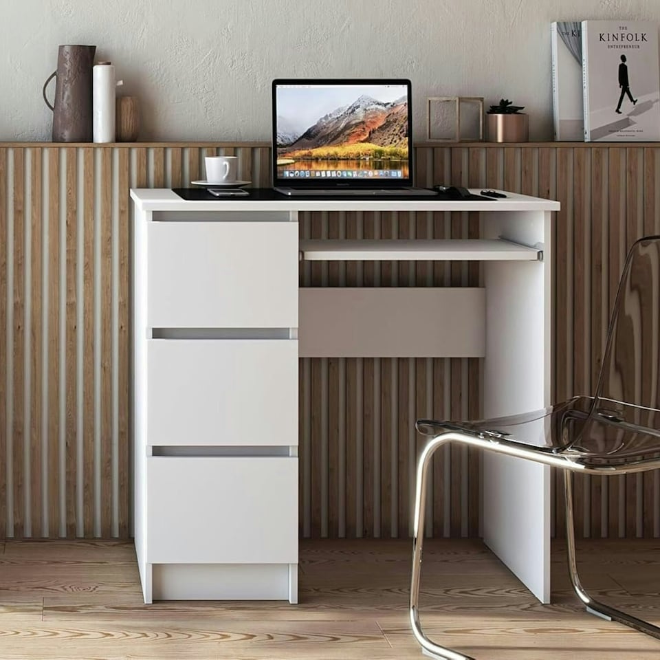 image 1 of Computer Desk Cina White (1 box) White