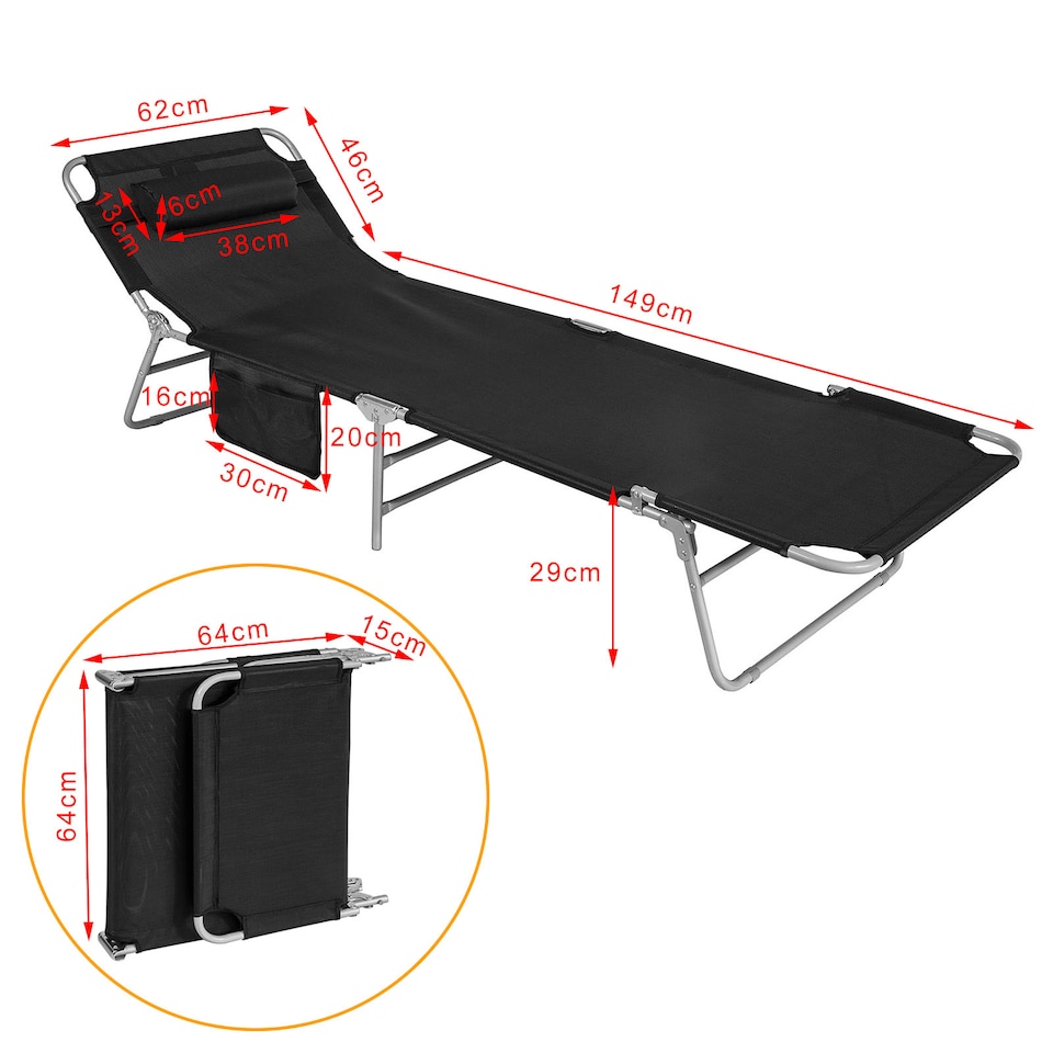 image 1 of SoBuy OGS35-SCH,Sun Lounger Reclining Folding Chair For Outdoor Garden