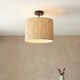 image 4 of Longshore Single Semi Flush Ceiling Lamp, Natural Seagrass, Matt Black