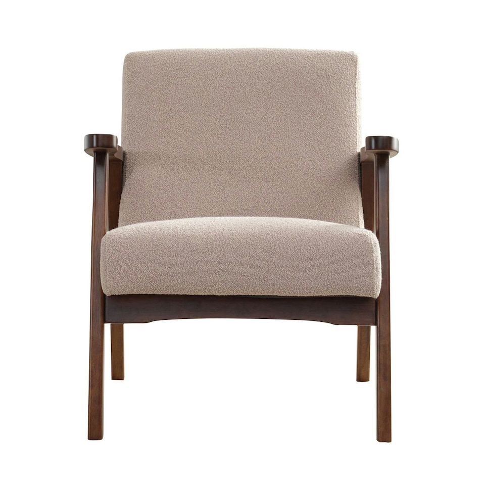 image 1 of Hadley Boucle Fabric Accent Chair - Brown