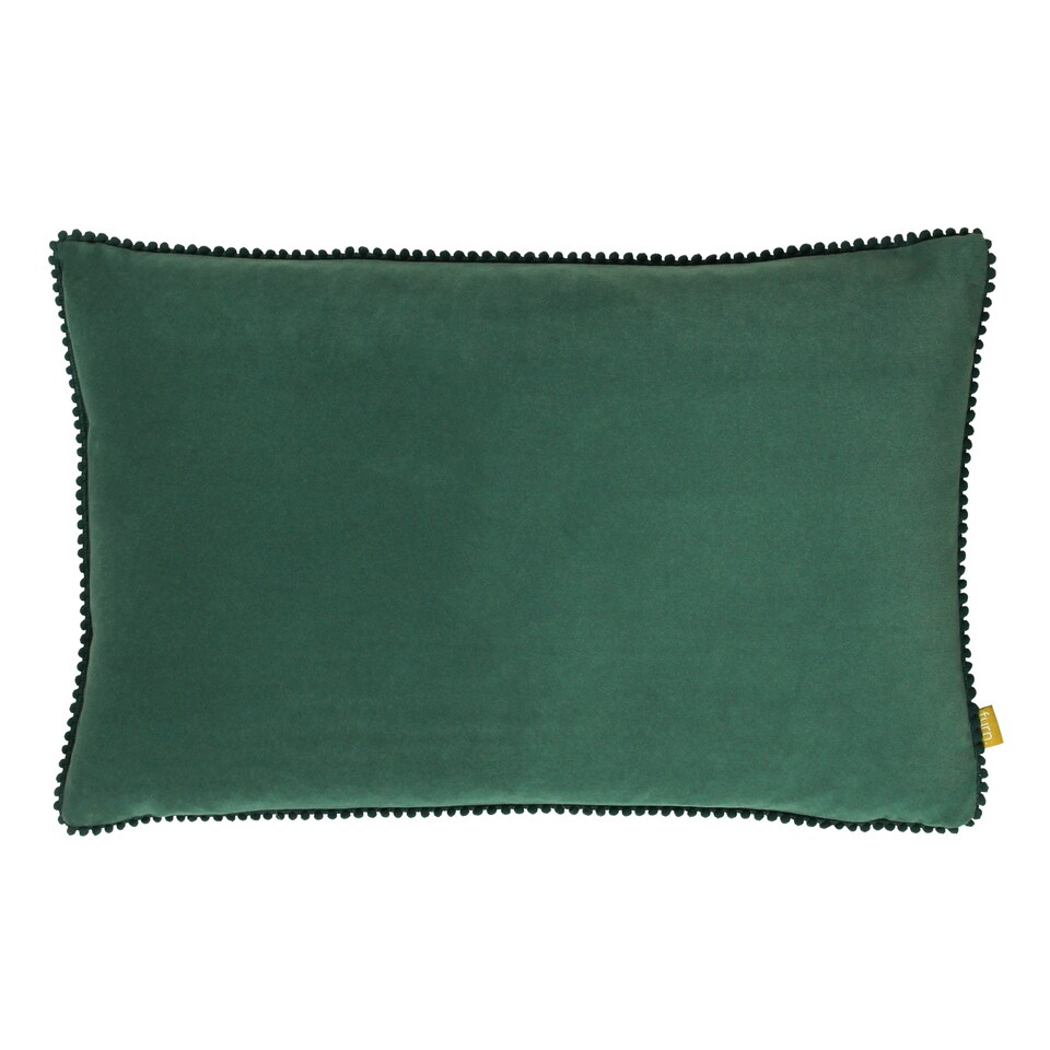 image 1 of Furn Cosmo Velvet Pom-Pom Cushion, Marine Blue, 30 x 50cm