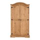 image 3 of Corona 2 Door Wardrobe - L56.5 x W103.5 x H189 cm - Distressed Waxed Pine Brown