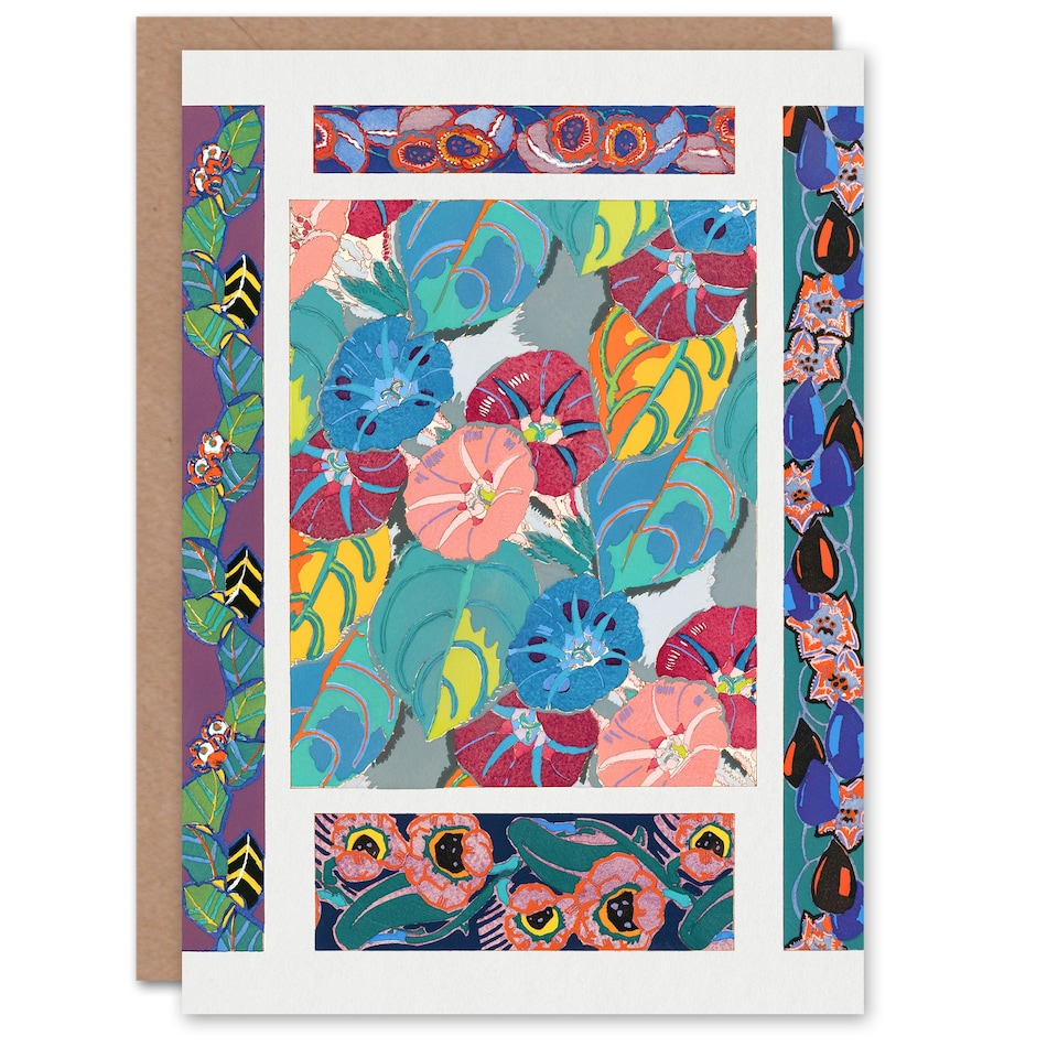 image 1 of Edouard Benedictus Art Card Vibrant Vintage Flower Pattern