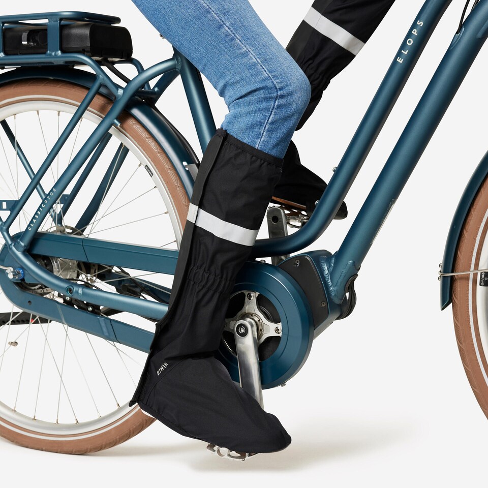 image 1 of Decathlon City Bike Waterproof High Overshoes - Black