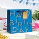 image 5 of Multipack of 3 Medium Gift Bags | Party Bags for Presents | Birthdays | For Him/Friend | Blue & Gold Design
