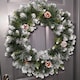 image 1 of 60cm Frosted Glacier Snow Tipped Christmas Wreath with Pine Cones