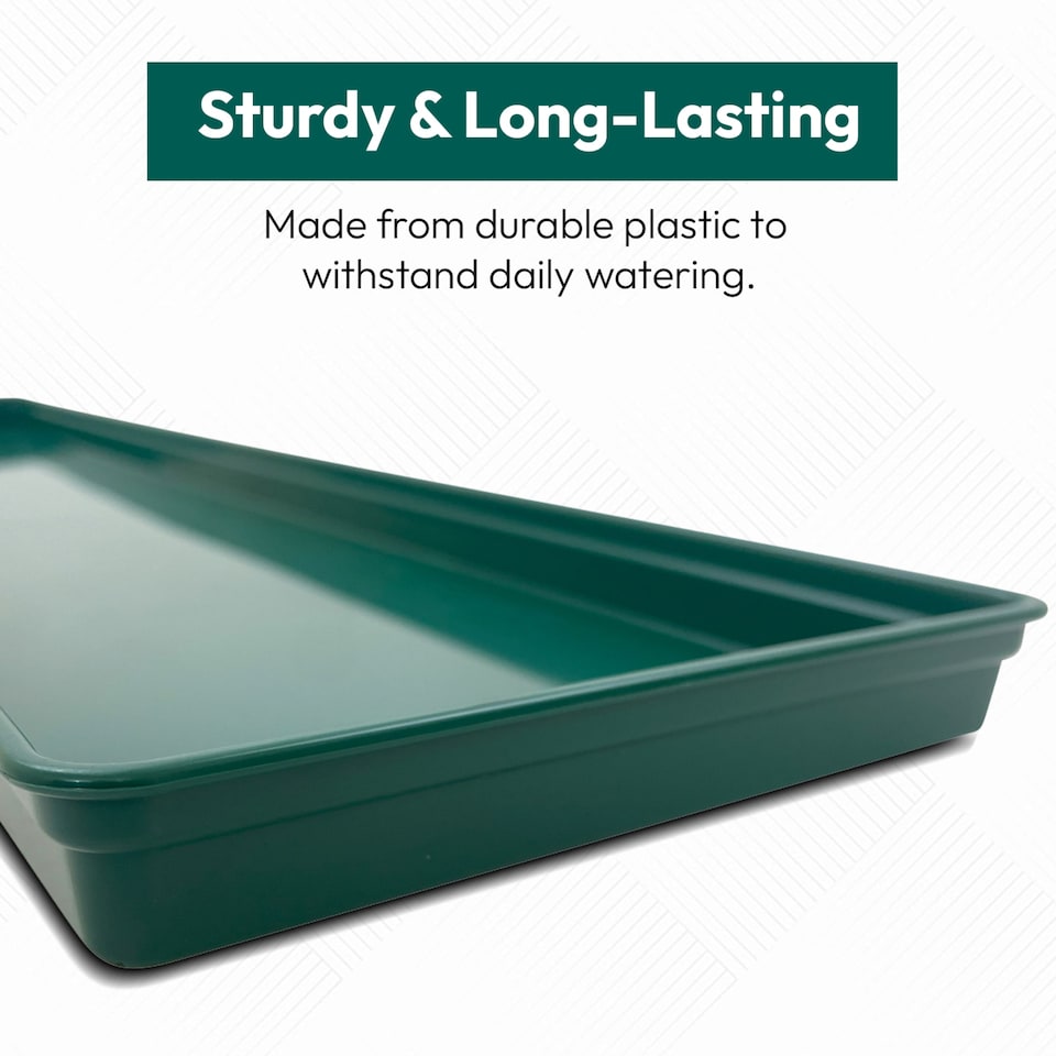 image 1 of 69cm Large Windowsill Plant Tray Plastic Drip Tray for Indoor Outdoor Plant Pots Pack of 6