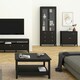 image 6 of Madrid China Cabinet 2 Glass Doors with 3 Drawers in Matt Black