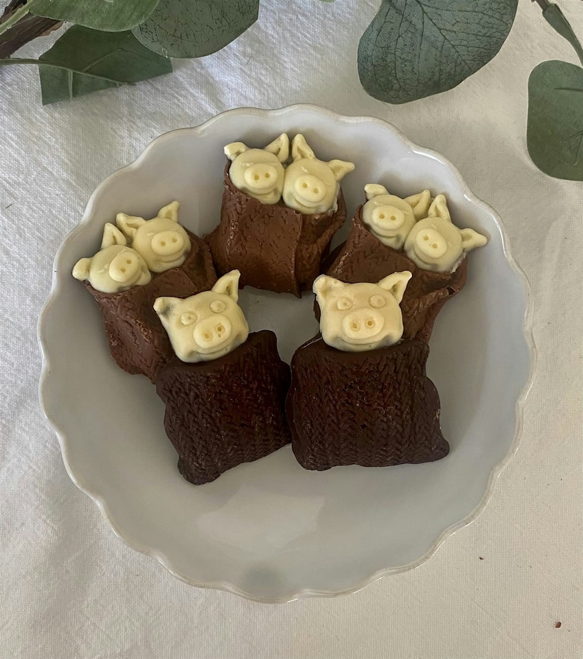 image 1 of Pigs in Milk  & Dark Chocolate Blankets