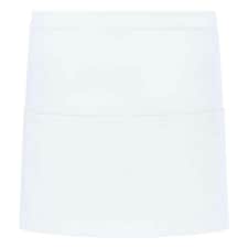Brand Lab Unisex Adult Organic Front Pocket Short Apron - White - One Size