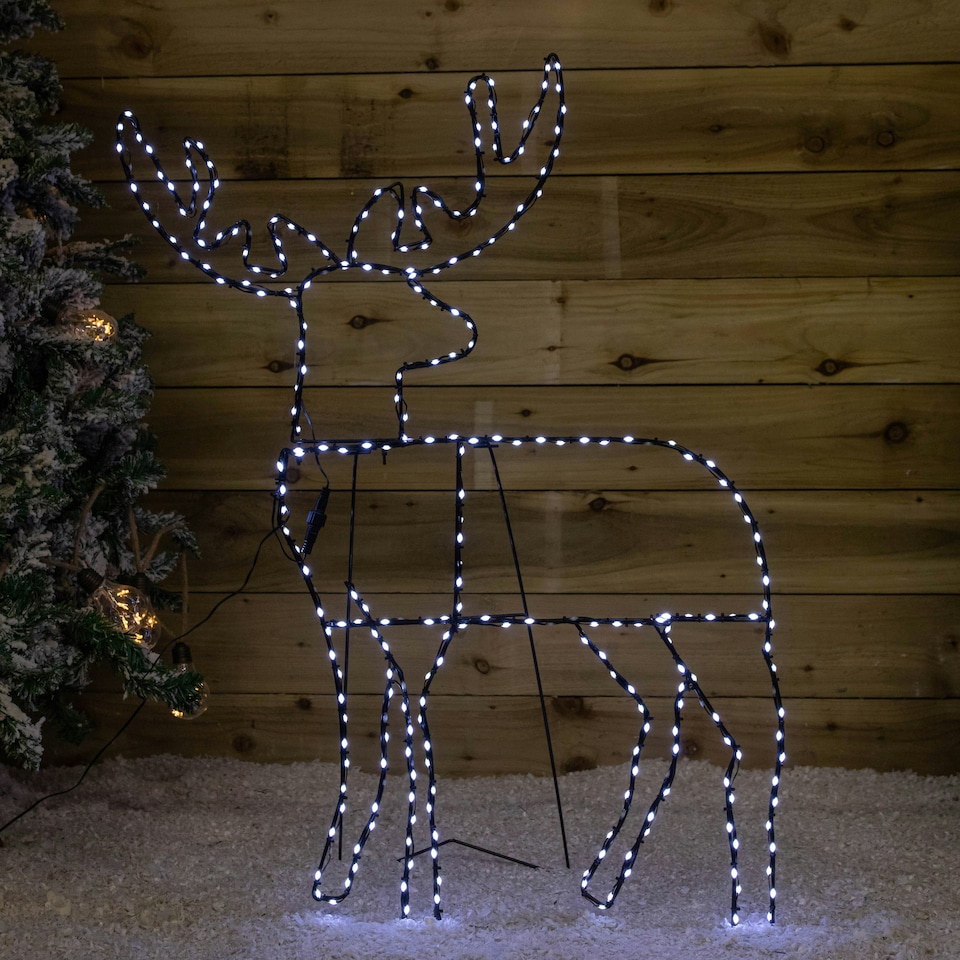 image 1 of 1mx80cm Light up Standing Christmas Reindeer with 292 White LEDs