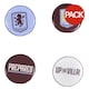 image 1 of Aston Villa FC Crest Badge (Pack of 4) - Blue/Claret/Yellow - One Size