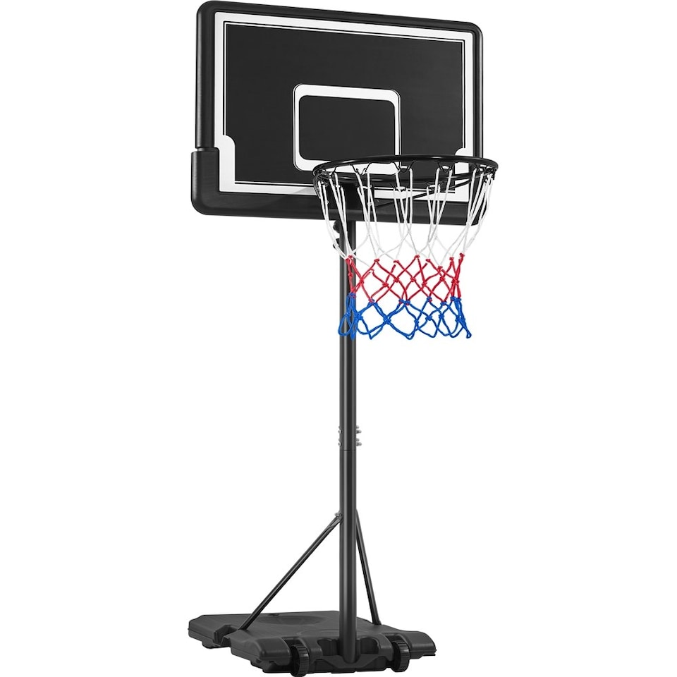 image 1 of Yaheetech PE Backboard Basketball Stand System w/ Wheels Black/White