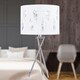 image 5 of Set of 2 Tripod Table Lamps with White Fern Cut Out Shades Chrome | White