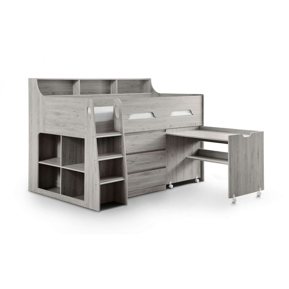 image 1 of Grey Oak Space Saver Midsleeper Cabin Bed 3ft (90cm)