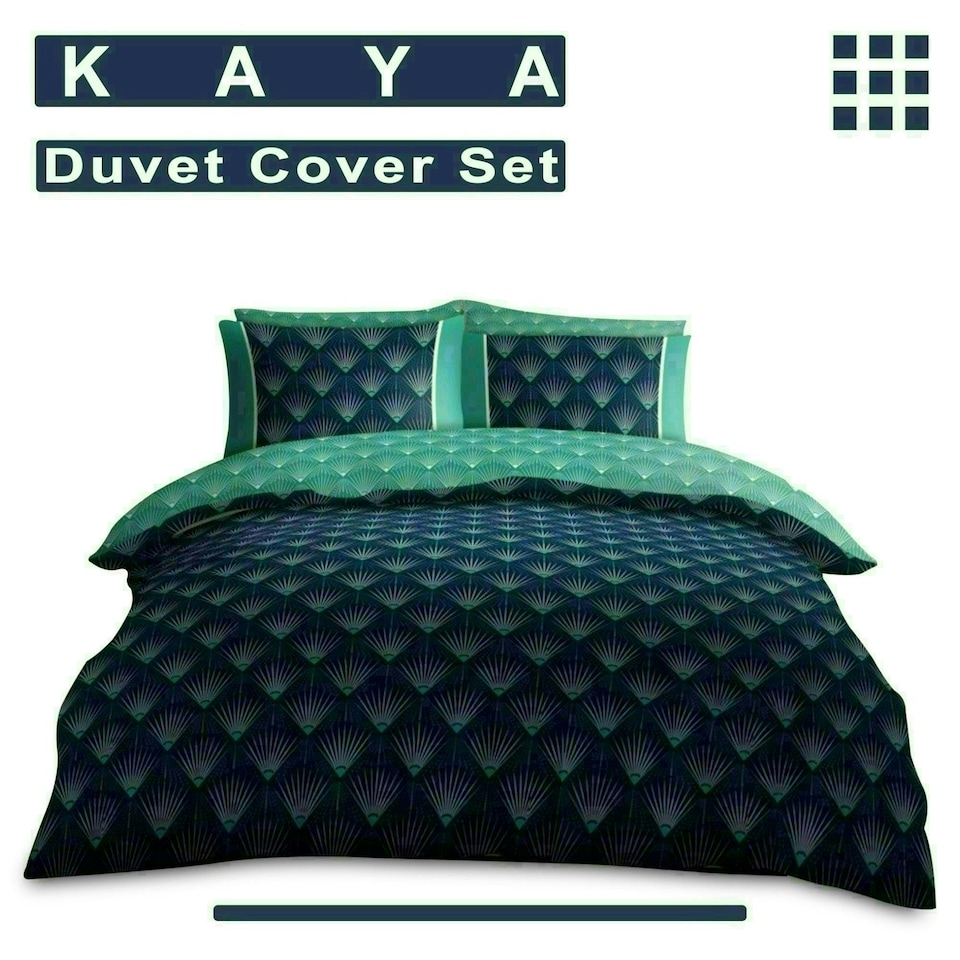 image 1 of Kaya Printed Duvet Cover Set Reversible Polycotton Beddings Multi | King