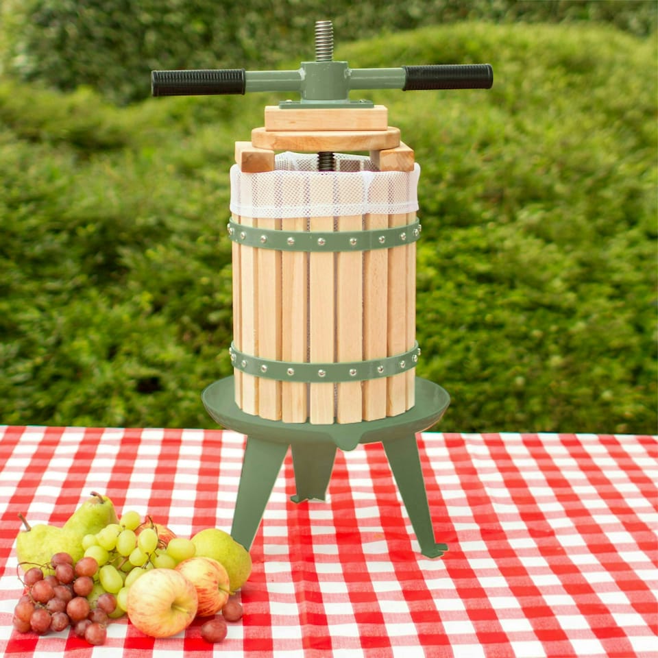 image 1 of Primrose 6L Fruit Crusher Double Handled Juice Cider Wine Press Free Pulp Bags