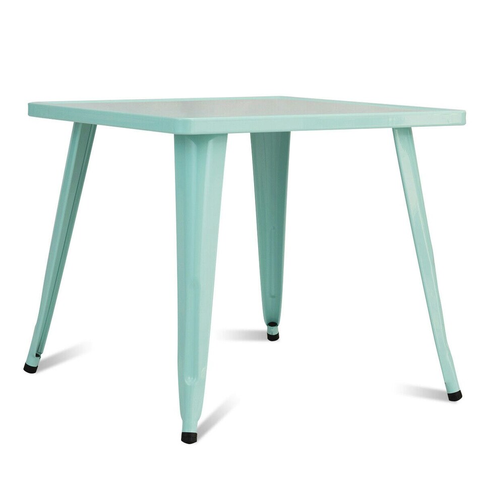 image 1 of COSTWAY Kids Table and Chairs Set with Stackable Chairs Blue