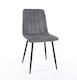 image 8 of Aspen White 80cm Square Dining Table with 4 Upholstered Cord Fabric Diamond Stitch Chairs - Stylish Compact Dining Set | Grey | Grey | 1