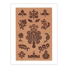 Medieval Botanical Pattern GA and MA Audsley Huge Wall Art Print 18X24 In