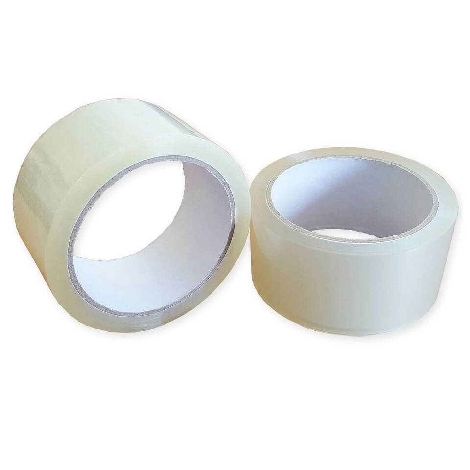 image 1 of 4 x Clear Super Sticky Long Lasting Low Noise 50mm x 66m Parcel Sealing Packaging Tape